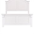 Pemberly Row Full Panel Bed in Oyster White Finish with Louvered Accents