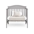 Pemberly Row Mini Convertible Crib in Pebble Gray with Foam Mattress