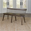 Pemberly Row Spindle Back Bench with Tapered Legs in Rustic Brown