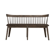 Pemberly Row Spindle Back Bench with Tapered Legs in Rustic Brown