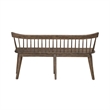 Pemberly Row Spindle Back Bench with Tapered Legs in Rustic Brown