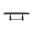 Pemberly Row Trestle Table Set with Easy Glide Leaf in Brown