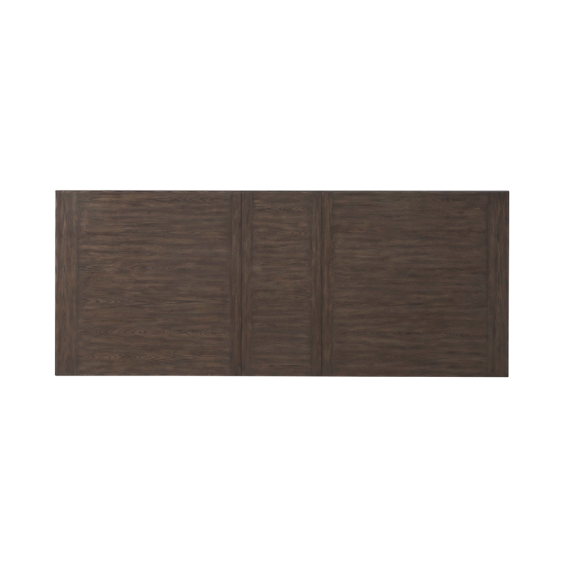 Pemberly Row Trestle Table Set with Easy Glide Leaf in Brown