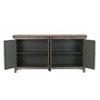 Pemberly Row Multi 4 Door Accent Cabinet with Wire Management in Brown