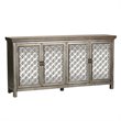Pemberly Row Multi 4 Door Accent Cabinet with Wire Management in Brown