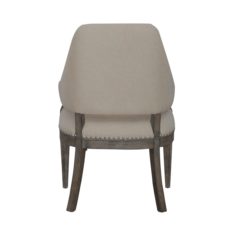 Pemberly Row Upholstered Arm Chair with Nail Head Accents in Havana Brown