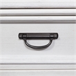 Pemberly Row White Credenza and Hutch Home Office Desk with Wire Management
