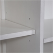 Pemberly Row White Credenza and Hutch Home Office Desk with Wire Management