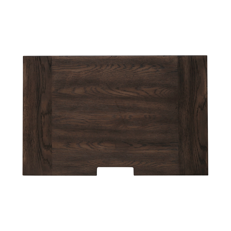 Pemberly Row Nightstand with Charging Station in Brown Wood Finish