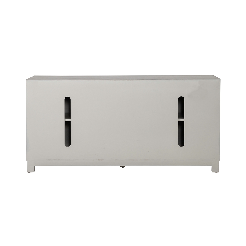 Pemberly Row 2 Door 3 Drawer Accent Cabinet with Floral Pattern in White
