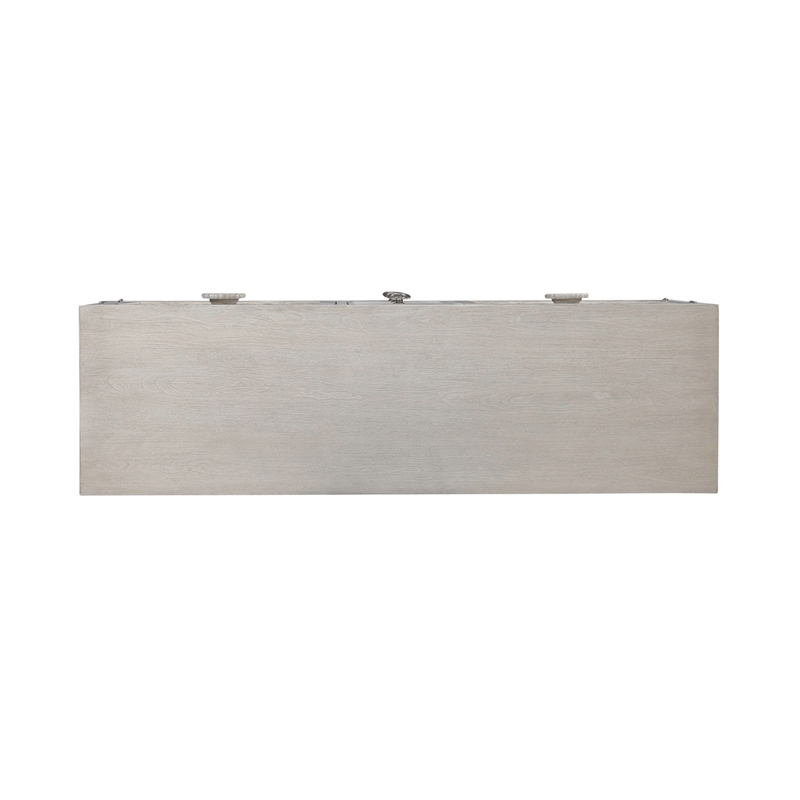 Pemberly Row 2 Door 3 Drawer Accent Cabinet with Floral Pattern in White