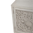 Pemberly Row 2 Door 3 Drawer Accent Cabinet with Floral Pattern in White