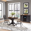 Pemberly Row 3 Piece Wood Pedestal Table Set in Antique Honey/Black