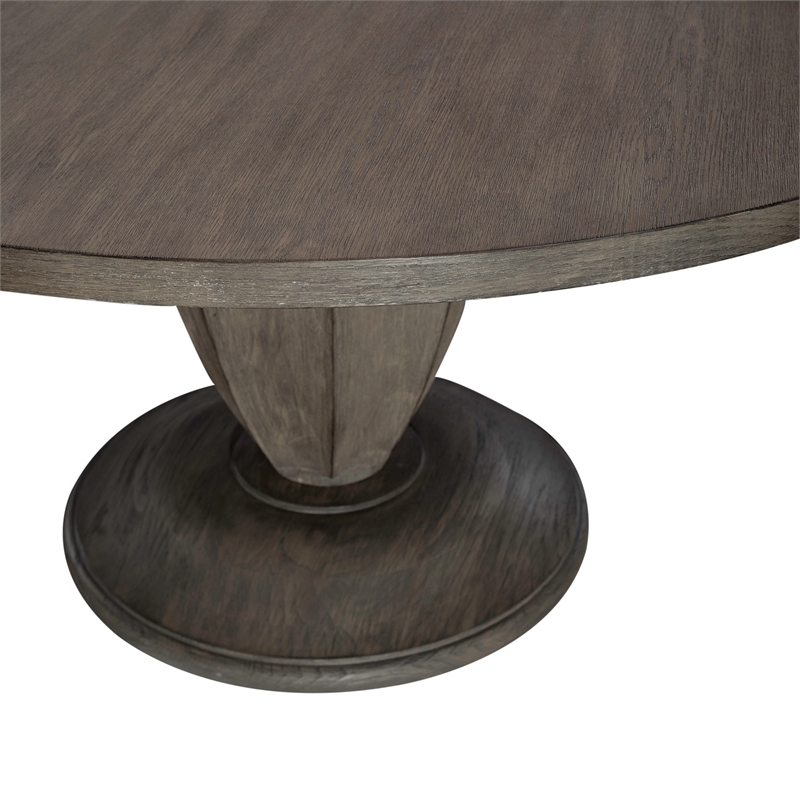 Pemberly Row Pedestal Table Set with Fluted Base in Havana Brown