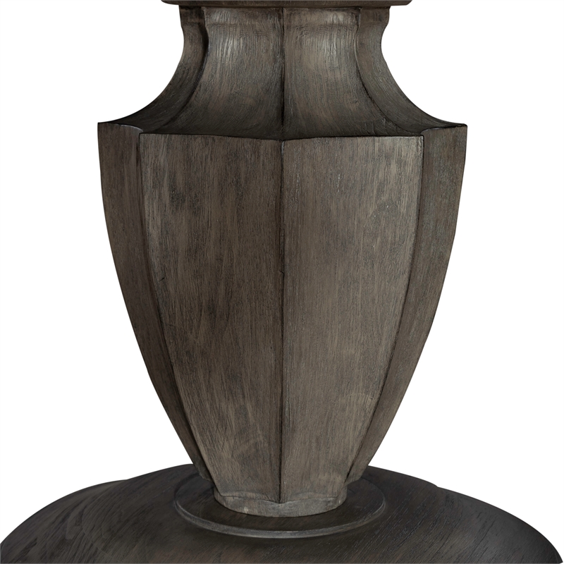 Pemberly Row Pedestal Table Set with Fluted Base in Havana Brown