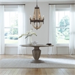 Pemberly Row Pedestal Table Set with Fluted Base in Havana Brown