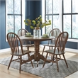 Pemberly Row 5-Piece Dining Set with Drop Leaf Table in Wood and Honey Finish