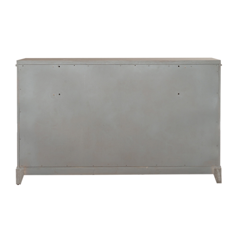 Pemberly Row 8 Drawer Dresser with Dovetail in Washed Taupe Champagne