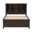 Pemberly Row Dark Gray Full Bookcase Bed with Dovetail Construction