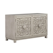 Pemberly Row 2 Door Accent Cabinet with Floral Pattern and Wire Management