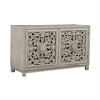 Pemberly Row 2 Door Accent Cabinet with Floral Pattern and Wire Management