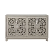 Pemberly Row 2 Door Accent Cabinet with Floral Pattern and Wire Management