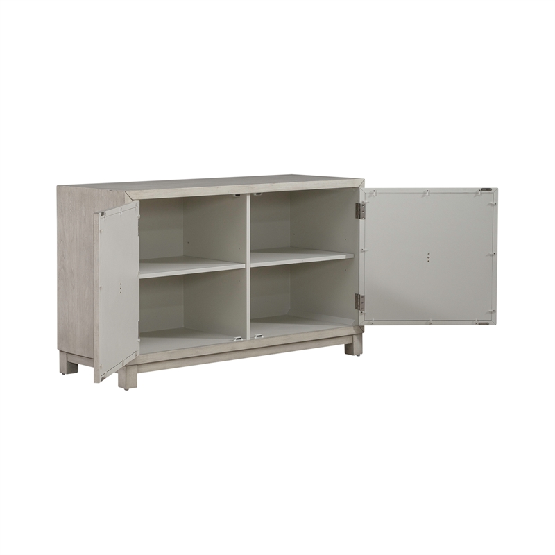 Pemberly Row 2 Door Accent Cabinet with Floral Pattern and Wire Management
