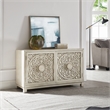 Pemberly Row 2 Door Accent Cabinet with Floral Pattern and Wire Management