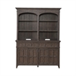 Pemberly Row Hutch and Buffet with Silverware Tray in Saddle Brown