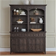 Pemberly Row Hutch and Buffet with Silverware Tray in Saddle Brown