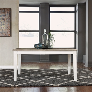 Pemberly Row Rectangular Leg Dining Table with Tapered Legs in White