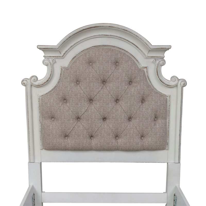 Pemberly Row White Twin Upholstered Panel Headboard with Dust Proofing