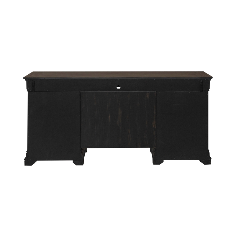 Pemberly Row Jr Executive Credenza with File Drawers in Aged Charcoal