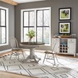 Pemberly Row 3 Piece Pedestal Table Set in Wood with White Finish