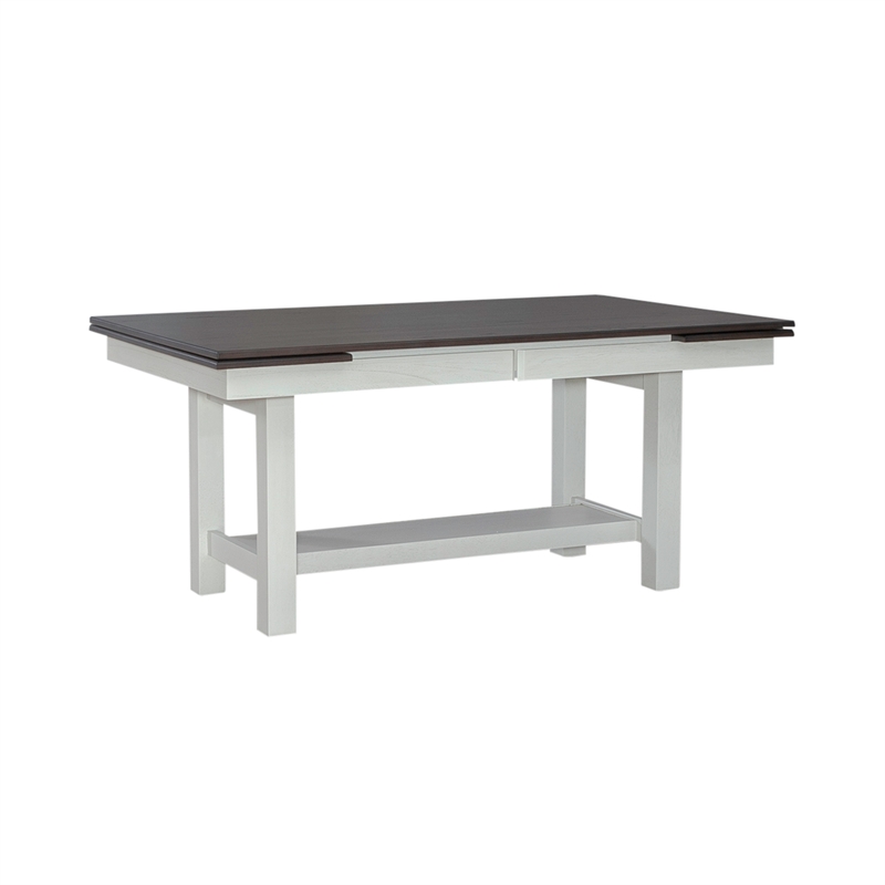 Pemberly Row 6 Piece Trestle Table Set with Upholstered Bench in White