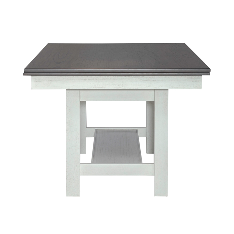 Pemberly Row 6 Piece Trestle Table Set with Upholstered Bench in White