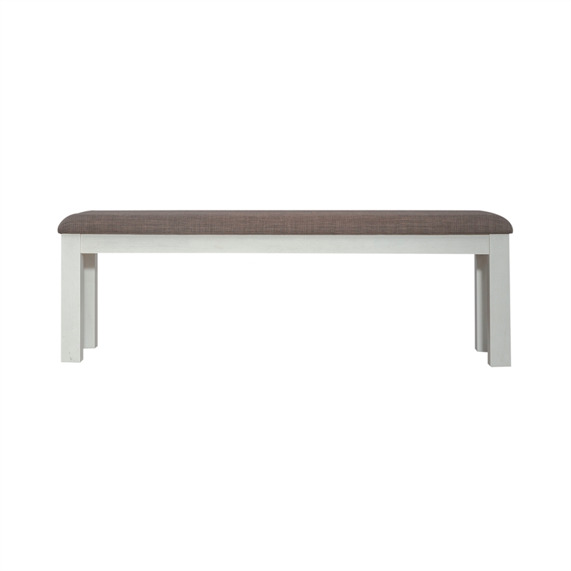 Pemberly Row 6 Piece Trestle Table Set with Upholstered Bench in White