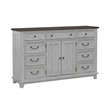 Pemberly Row 2 Door 9 Drawer Dresser with Cedar Lining in Riverstone White
