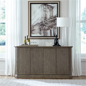 Pemberly Row Buffet with Dovetail Drawers and Felt Lining in Havana Brown