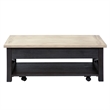 Pemberly Row Heatherbrook Living Room Set in Charcoal & Ash Wood