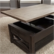 Pemberly Row Heatherbrook Living Room Set in Charcoal & Ash Wood