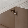 Pemberly Row 4 Door Accent Cabinet in Washed Taupe and Silver Champagne