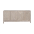 Pemberly Row 4 Door Accent Cabinet in Washed Taupe and Silver Champagne