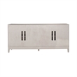 Pemberly Row 4 Door Accent Cabinet in Washed Taupe and Silver Champagne