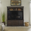 Pemberly Row Entertainment Center with Breakfront Styling in Brown