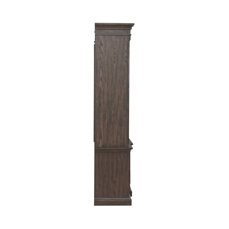 Pemberly Row Entertainment Center with Breakfront Styling in Brown