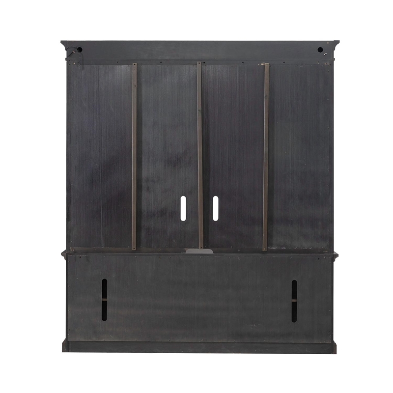 Pemberly Row Entertainment Center with Breakfront Styling in Brown