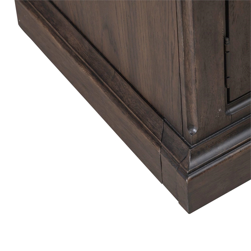 Pemberly Row Entertainment Center with Breakfront Styling in Brown