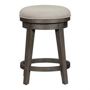 Pemberly Row Dark Gray Console Swivel Stool with Nylon Chair Glides