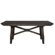 Pemberly Row 7-Piece Trestle Table Set with Dark Chestnut Finish